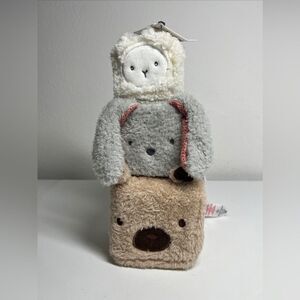 NWT Primark Pyramid Of Plush Animals Cubes White Gray Beige Baby’ First Toys